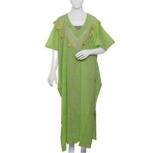 New With Tags Women’s One Size Long Maxi Caftan Tunic Dress Manglam Brand Tassel